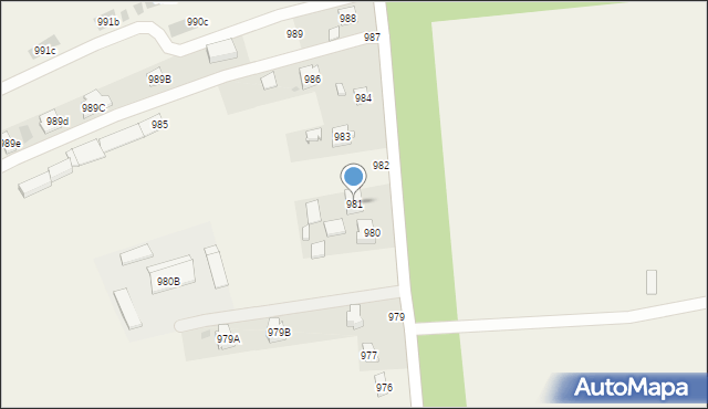 Krasne, Krasne, 981, mapa Krasne