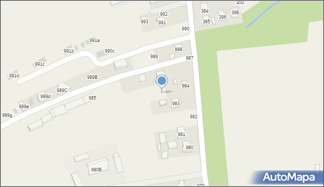 Krasne, Krasne, 984a, mapa Krasne