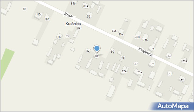 Kraśnica, Kraśnica, 81, mapa Kraśnica