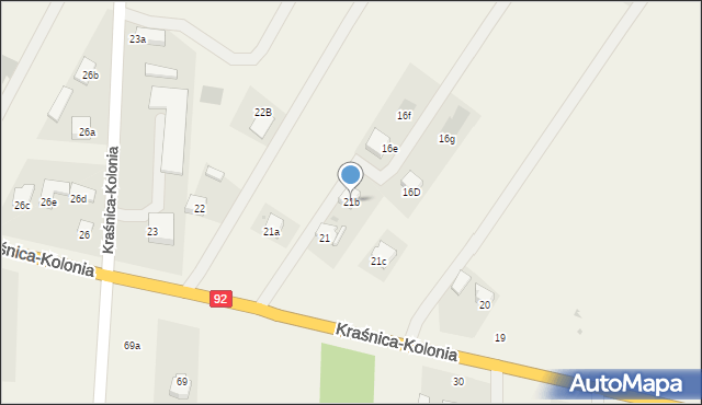 Kraśnica, Kraśnica-Kolonia, 21b, mapa Kraśnica