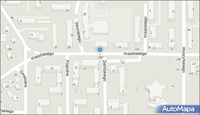 Kraśnik, Krasińskiego Zygmunta, 19a, mapa Kraśnik