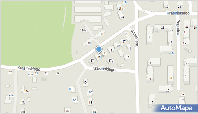 Kraśnik, Krasińskiego Zygmunta, 35, mapa Kraśnik