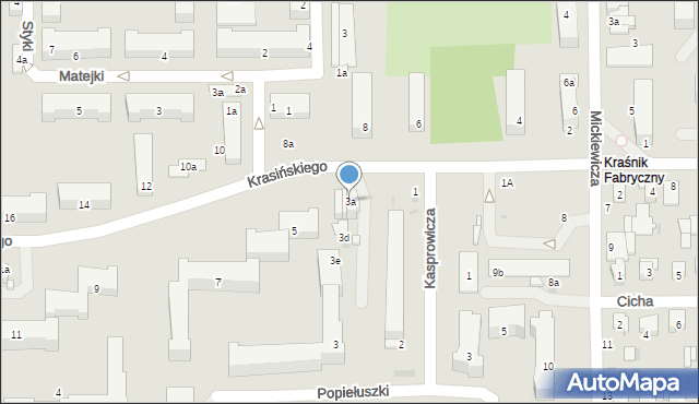 Kraśnik, Krasińskiego Zygmunta, 3a, mapa Kraśnik
