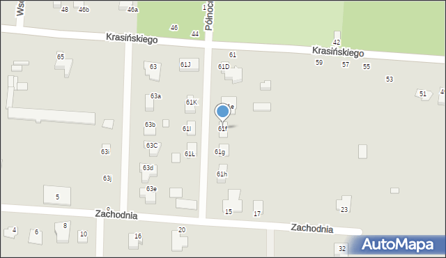 Kraśnik, Krasińskiego Zygmunta, 61f, mapa Kraśnik