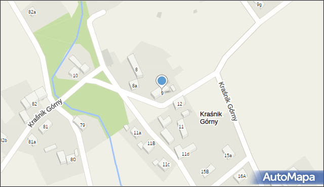 Kraśnik Górny, Kraśnik Górny, 9, mapa Kraśnik Górny