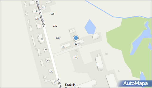 Kraśnik Koszaliński, Kraśnik Koszaliński, 12, mapa Kraśnik Koszaliński