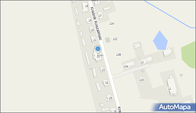 Kraśnik Koszaliński, Kraśnik Koszaliński, 22, mapa Kraśnik Koszaliński