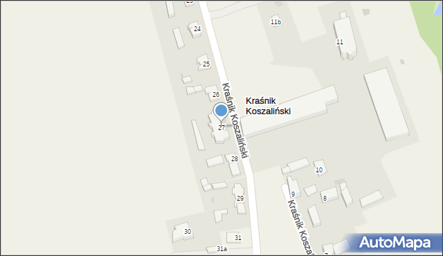 Kraśnik Koszaliński, Kraśnik Koszaliński, 27, mapa Kraśnik Koszaliński