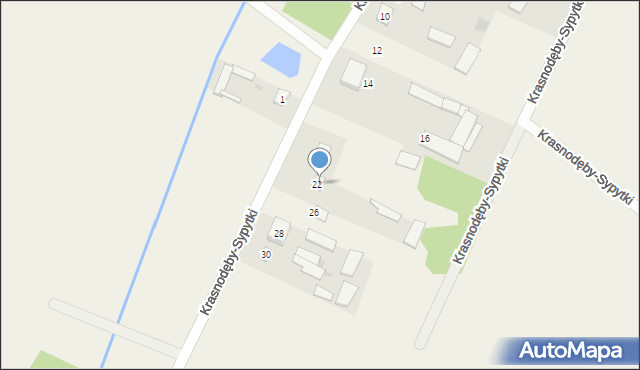 Krasnodęby-Sypytki, Krasnodęby-Sypytki, 22, mapa Krasnodęby-Sypytki