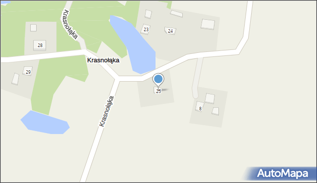 Krasnołąka, Krasnołąka, 25, mapa Krasnołąka