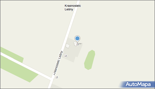 Krasnosielc Leśny, Krasnosielc Leśny, 13, mapa Krasnosielc Leśny