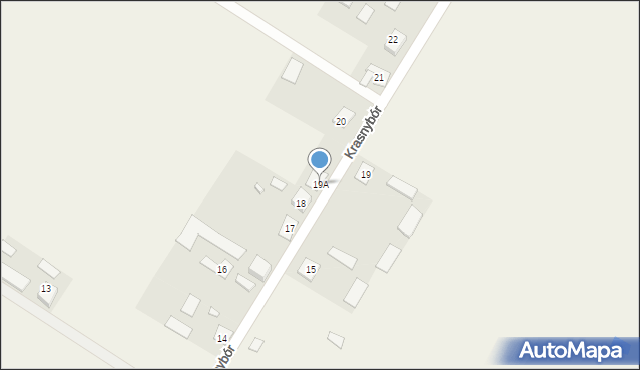 Krasnybór, Krasnybór, 19A, mapa Krasnybór