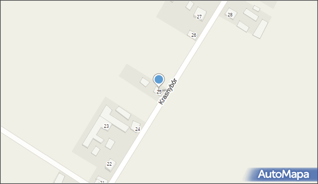 Krasnybór, Krasnybór, 25, mapa Krasnybór