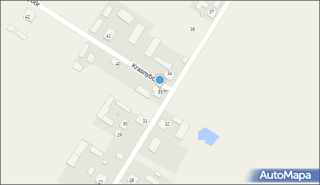 Krasnybór, Krasnybór, 33, mapa Krasnybór