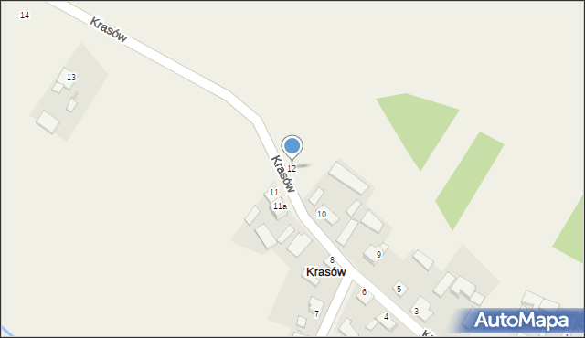 Krasów, Krasów, 12, mapa Krasów