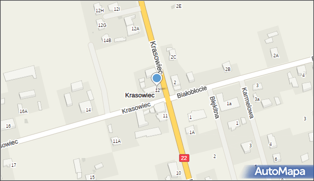 Krasowiec, Krasowiec, 12, mapa Krasowiec