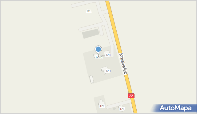 Krasowiec, Krasowiec, 12CA, mapa Krasowiec