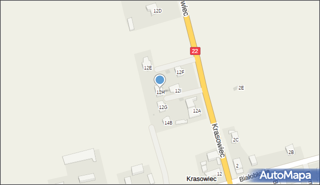 Krasowiec, Krasowiec, 12H, mapa Krasowiec