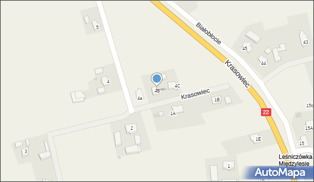 Krasowiec, Krasowiec, 4B, mapa Krasowiec