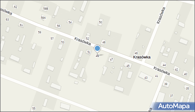 Krasówka, Krasówka, 49, mapa Krasówka