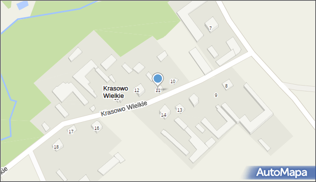 Krasowo Wielkie, Krasowo Wielkie, 11, mapa Krasowo Wielkie