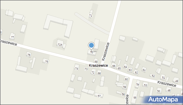 Kraszewice, Kraszewice, 70, mapa Kraszewice