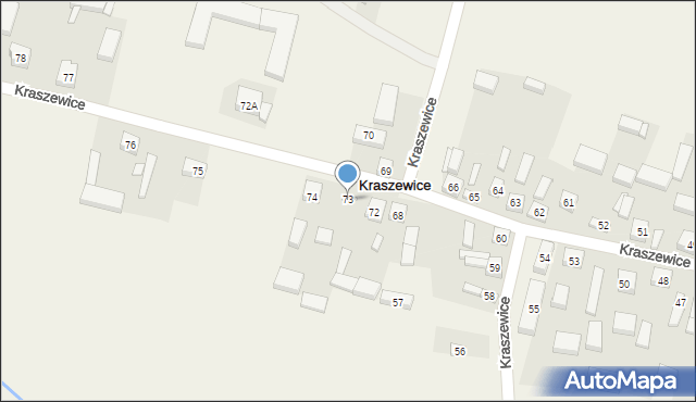 Kraszewice, Kraszewice, 73, mapa Kraszewice