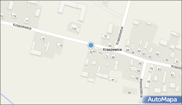 Kraszewice, Kraszewice, 74, mapa Kraszewice