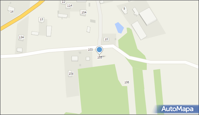 Kraszewo, Kraszewo, 105, mapa Kraszewo