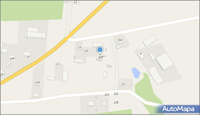 Kraszewo, Kraszewo, 10A, mapa Kraszewo