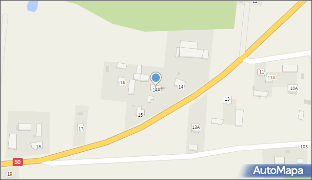 Kraszewo, Kraszewo, 14A, mapa Kraszewo