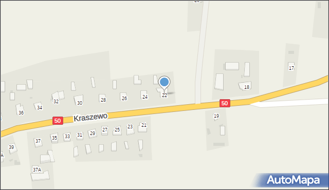 Kraszewo, Kraszewo, 22, mapa Kraszewo