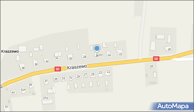 Kraszewo, Kraszewo, 26, mapa Kraszewo