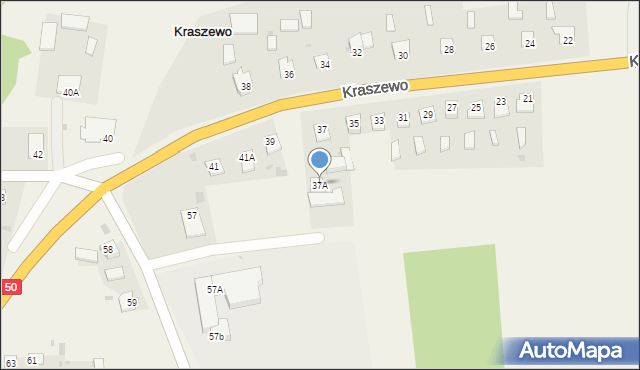 Kraszewo, Kraszewo, 37A, mapa Kraszewo