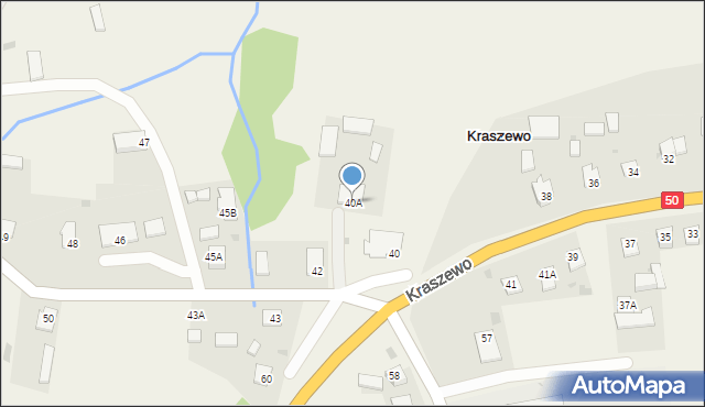 Kraszewo, Kraszewo, 40A, mapa Kraszewo