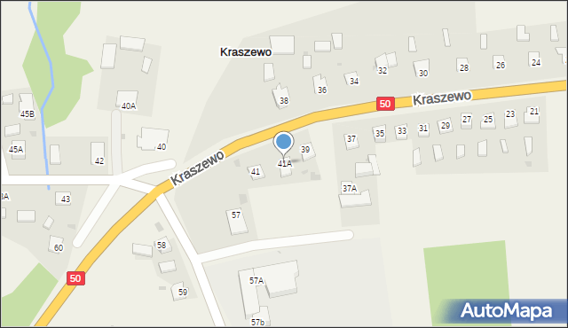 Kraszewo, Kraszewo, 41A, mapa Kraszewo