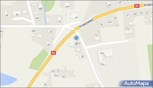 Kraszewo, Kraszewo, 58, mapa Kraszewo