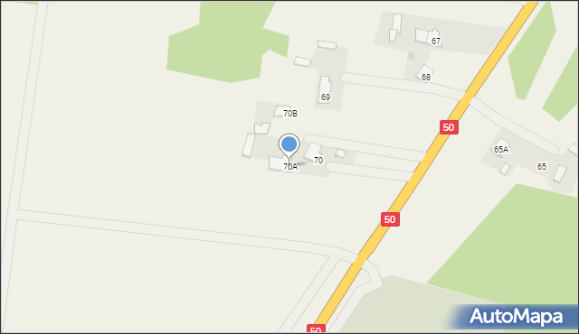 Kraszewo, Kraszewo, 70A, mapa Kraszewo