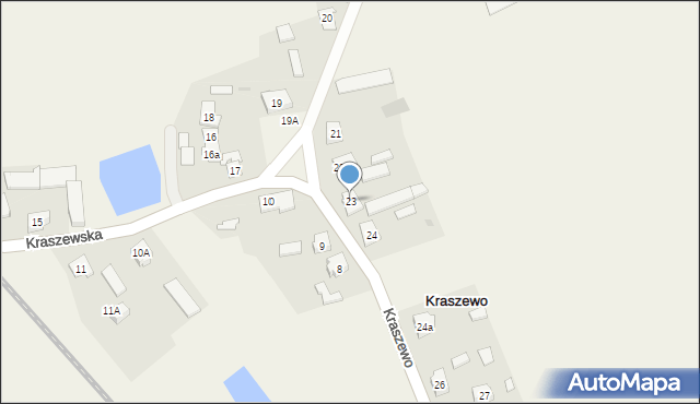 Kraszewo, Kraszewo, 23, mapa Kraszewo