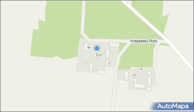 Kraszewo-Rory, Kraszewo-Rory, 9, mapa Kraszewo-Rory