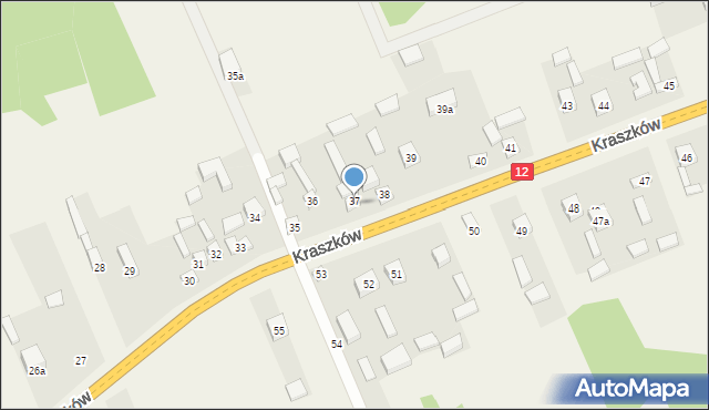 Kraszków, Kraszków, 37a, mapa Kraszków