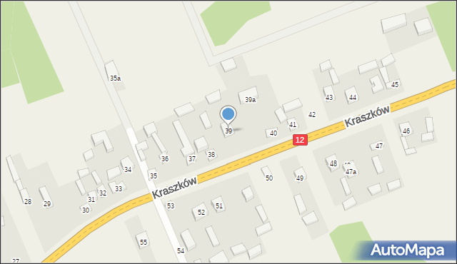 Kraszków, Kraszków, 39, mapa Kraszków
