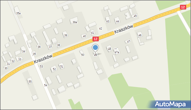 Kraszków, Kraszków, 49, mapa Kraszków