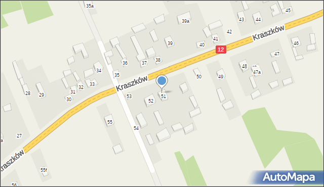 Kraszków, Kraszków, 51a, mapa Kraszków