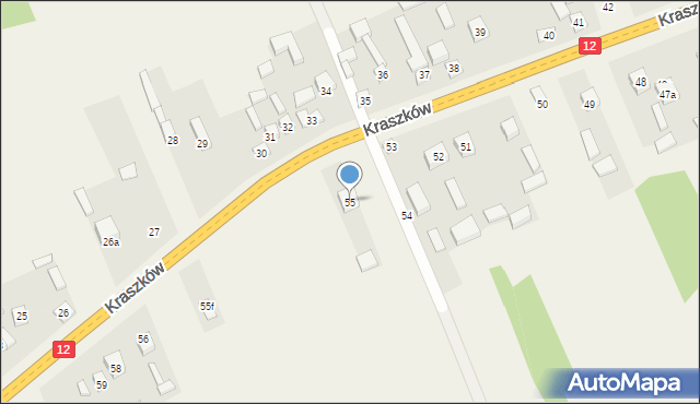 Kraszków, Kraszków, 55, mapa Kraszków