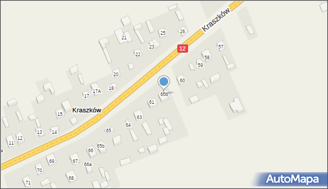 Kraszków, Kraszków, 60b, mapa Kraszków