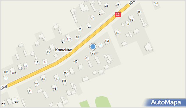 Kraszków, Kraszków, 63, mapa Kraszków