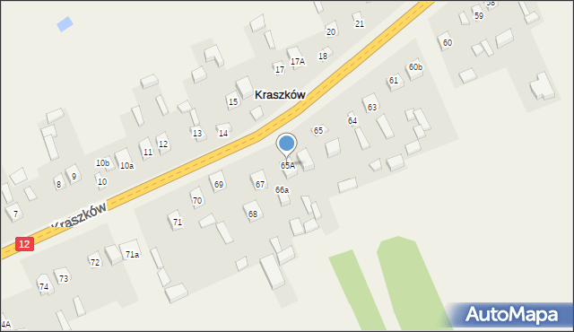 Kraszków, Kraszków, 65A, mapa Kraszków