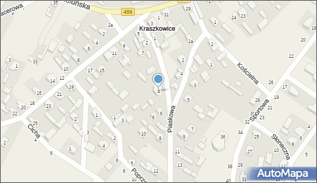 Kraszkowice, Krótka, 4, mapa Kraszkowice