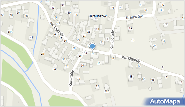 Krauszów, Krauszów, 12, mapa Krauszów